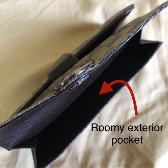 Gucci Eclipse Continental Flap Wallet, Brown Leather and GG monogram - Picture 3 of 10